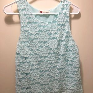 Medium One Clothing light blue floral lace tank